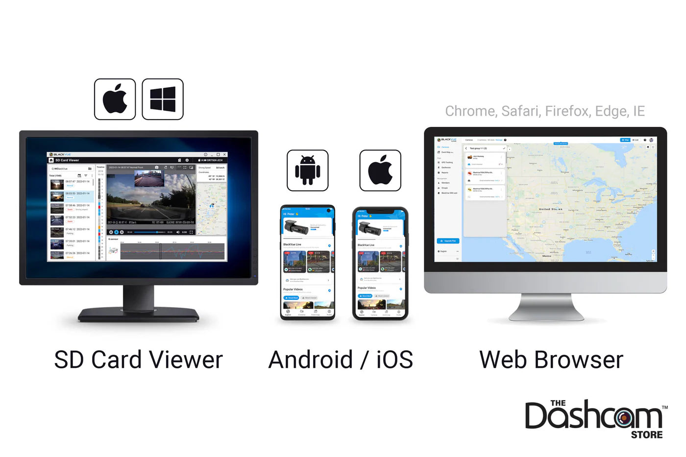 BlackVue DR770X-BOX-TRUCK 3-Channel Full HD Dash Cam For Front-Exterior Rear-Interior