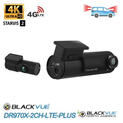 BlackVue DR970X-2CH-LTE-PLUS Dual Lens 4K GPS WiFi Dash Cam w/ Built-In 4G-LTE For Front/Rear