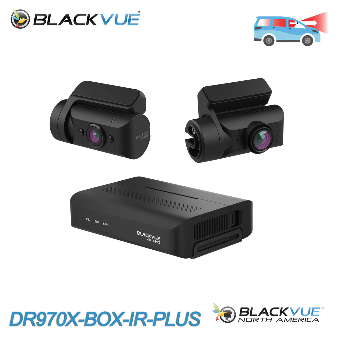 BlackVue DR970X-BOX IR PLUS 2-Channel 4K Dash Cam For Front+Interior